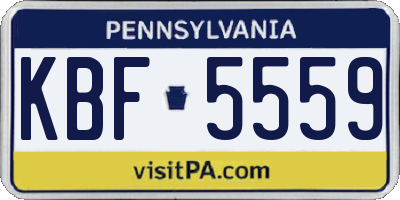 PA license plate KBF5559