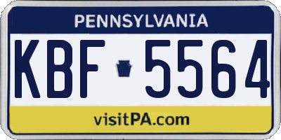 PA license plate KBF5564