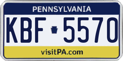 PA license plate KBF5570