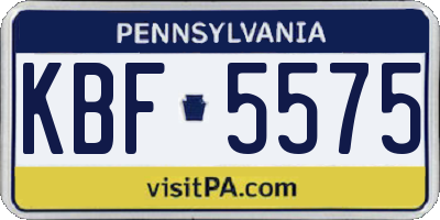 PA license plate KBF5575