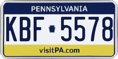 PA license plate KBF5578