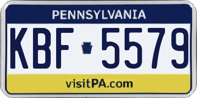 PA license plate KBF5579
