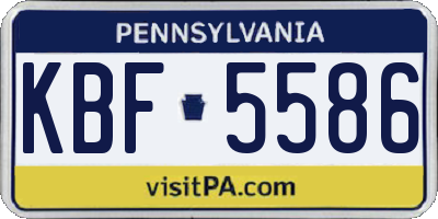 PA license plate KBF5586