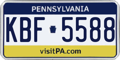 PA license plate KBF5588