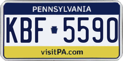 PA license plate KBF5590