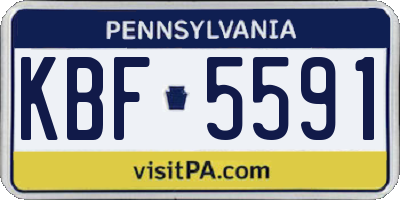PA license plate KBF5591