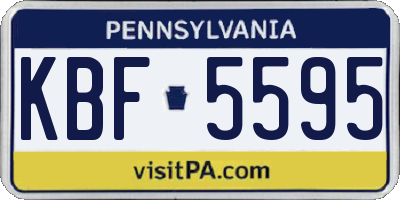 PA license plate KBF5595