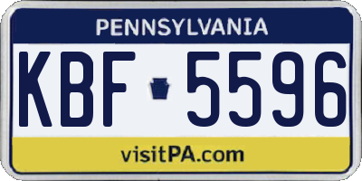 PA license plate KBF5596