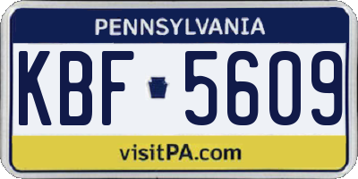 PA license plate KBF5609