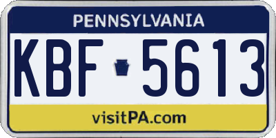 PA license plate KBF5613