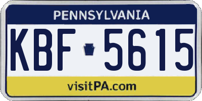 PA license plate KBF5615