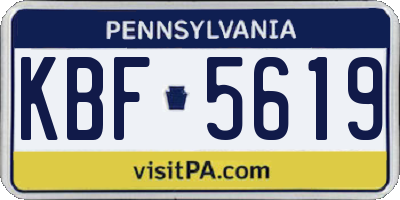 PA license plate KBF5619