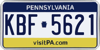 PA license plate KBF5621