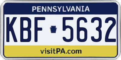 PA license plate KBF5632