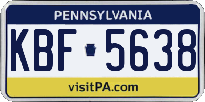 PA license plate KBF5638