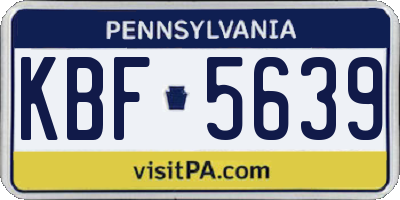 PA license plate KBF5639