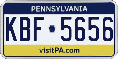 PA license plate KBF5656