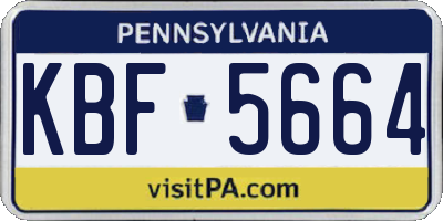 PA license plate KBF5664