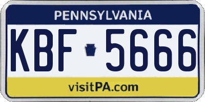 PA license plate KBF5666