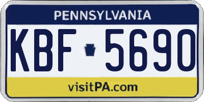 PA license plate KBF5690