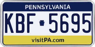 PA license plate KBF5695