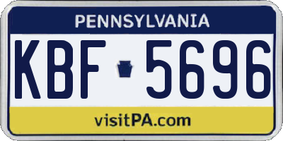 PA license plate KBF5696