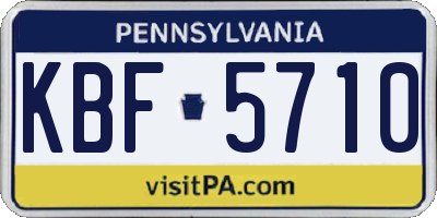 PA license plate KBF5710