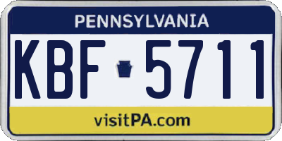 PA license plate KBF5711