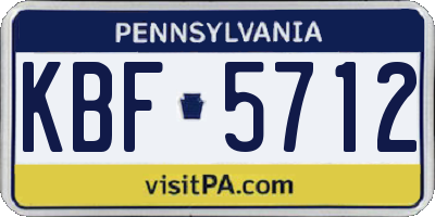 PA license plate KBF5712