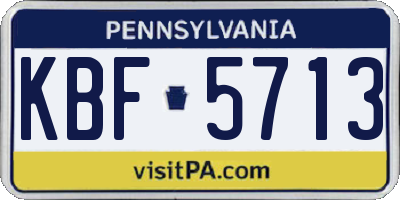 PA license plate KBF5713