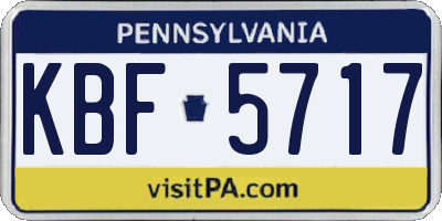 PA license plate KBF5717
