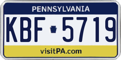 PA license plate KBF5719