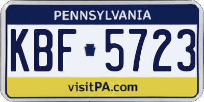 PA license plate KBF5723