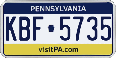 PA license plate KBF5735