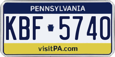 PA license plate KBF5740