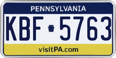 PA license plate KBF5763