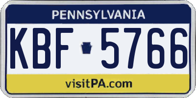 PA license plate KBF5766