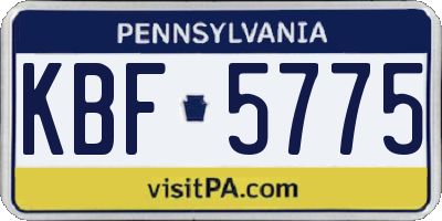 PA license plate KBF5775
