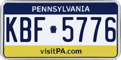 PA license plate KBF5776