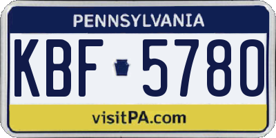 PA license plate KBF5780