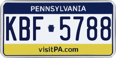 PA license plate KBF5788
