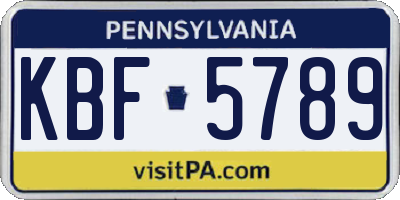 PA license plate KBF5789