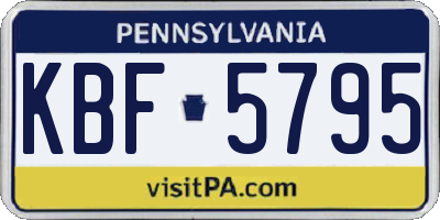 PA license plate KBF5795