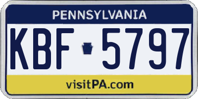 PA license plate KBF5797