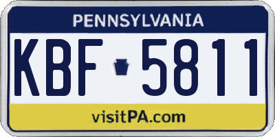 PA license plate KBF5811