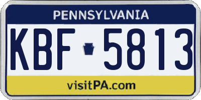 PA license plate KBF5813