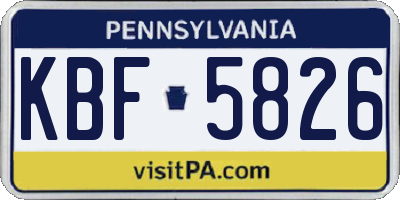 PA license plate KBF5826