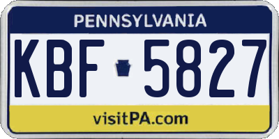 PA license plate KBF5827