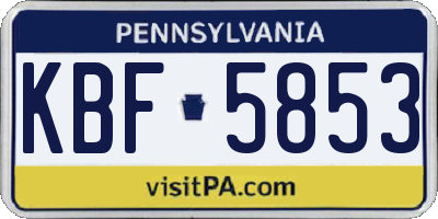 PA license plate KBF5853