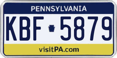 PA license plate KBF5879